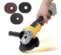 WODHMIEY 125mm Cordless Angle Grinder 800W Brushless Motor Stepless Speed Control Electric Grinder 10000RPM Compatible with DeWalt 20V Batteries for Metal Wood Cutting Grinding Polishing (No Battery)