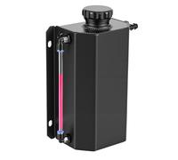 WODHMIEY 1L/2L Coolant Reservoir Tank Universal Radiator Coolant Overflow Expansion Tank Polished Aluminum Engine Coolant Recovery Kit with Magnetic Drain Plug and Level Hose for Car (Black 2L)