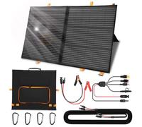 WODHMIEY 6~28V 100W Foldable Solar Panel with Controller - High Efficiency Monocrystalline Portable Solar Charger for Outdoor Power, Car, RV Battery Charging, M C4 & Multi-Device Compatibility (100W)