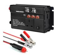 WODHMIEY 600W Car Power Inverter 12V/24V to 230V Vehicle Voltage Converter with 2 Sockets, 3 USB, 1 Type-C, Dual LED Display, Ideal for Camping, Travel, Motorhomes, Lorries & Emergency Power Supply