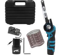 WODHMIEY Cordless Belt Sander 16.8V Electric File with 1 Batteries & 15 Sanding Belts 80-1000 Grits Adjustable Angle Powerful Motor, for Wood Metal DIY Furniture Car Parts Detail Grinding in Blow Case