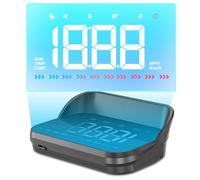 WODHMIEY HUD Speedometer Projector, Windshield Projector Speedometer HUD with GPS+Beidou, 10Hz Refresh Rate, Brightness Adjustment, MPH&KM/H, Overspeed & Fatigue Warning, Plug-and-Play, Compact Design
