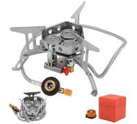WODHMIEY Portable Camping Stove 5800W 3-Head Outdoor Gas Cooker with 60cm Extended Hose & Adapter, Lightweight Foldable, Windproof & High-Temperature, Ideal for Hiking, Fishing, BBQ, Emergency Cooking