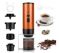 WODHMIEY Portable Capsule Coffee Machine Electric Self-Heating Espresso Maker with Display Rechargeable 7800mAh Compatible with Dolce Gustos Capsules and Ground Coffee for Travel Office Home