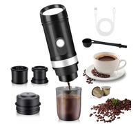 WODHMIEY Portable Espressos Coffee Maker, 9600mAh Battery, 20 Bar Pressure, Nespressos & Dolce Gustos Capsule & Ground Coffee Compatible - Travel Coffee Machine for Espressos, Latte, Iced