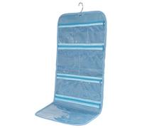 WODISON Foldable Clear Hanging Travel Toiletry Bag Cosmetic Organiser Storage Blue