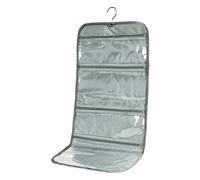 WODISON Foldable Clear Hanging Travel Toiletry Bag Cosmetic Organiser Storage Grey