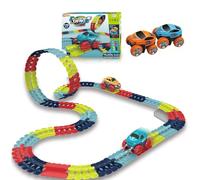 wodjcks Anti Gravity Race Track with Car, Glow in The Dark Race Track Set, 360° Electric Climbing Cars Race Tracks with Lights, Interchangeable Car Shells & Changeable Tracks(Battery Version)(138pc)