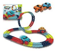 wodjcks Anti Gravity Race Track with Car, Glow in The Dark Race Track Set, 360° Electric Climbing Cars Race Tracks with Lights, Interchangeable Car Shells & Changeable Tracks(Battery Version)(92pc)