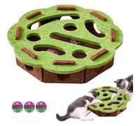 wodjcks Cat Scratch Puzzle Enrichment Box, 3 in 1 Cat Nail File Enrichment Box, Puzzle Felt Maze Boxes Cats Toys, with 3 Bells, for Indoor Mental Stimulation, Scratching and Hunting Fun(GreenA)