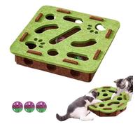 wodjcks Cat Scratch Puzzle Enrichment Box, 3 in 1 Cat Nail File Enrichment Box, Puzzle Felt Maze Boxes Cats Toys, with 3 Bells, for Indoor Mental Stimulation, Scratching and Hunting Fun(GreenB)