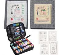 wodjcks DIY Embroidery Stitch Book, Handmade Stitch Book Embroidery Set, with Sewing Kit, 106 Unique Stitches, Perfect for Beginners Enthusiasts, Unique Sewing Handmade Gifts