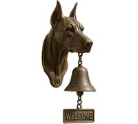 wodjcks Doberman Welcome Doorbell, German Shepherd Welcome Bell, West Highland White Terrier Welcome Doorbell,Wall-Mounted Decorative Hanging Bell for Yard Garden(Doberman)