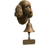 wodjcks Doberman Welcome Doorbell, German Shepherd Welcome Bell, West Highland White Terrier Welcome Doorbell,Wall-Mounted Decorative Hanging Bell for Yard Garden(Poodle)