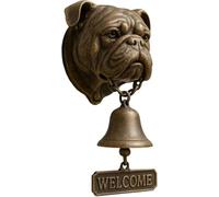 wodjcks Doberman Welcome Doorbell, German Shepherd Welcome Bell, West Highland White Terrier Welcome Doorbell,Wall-Mounted Decorative Hanging Bell for Yard Garden(Bulldog)