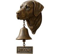 wodjcks Doberman Welcome Doorbell, German Shepherd Welcome Bell, West Highland White Terrier Welcome Doorbell,Wall-Mounted Decorative Hanging Bell for Yard Garden(Labrador Retriever)