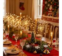 wodjcks Nest and Flowers Table Lights, Mini Table Firework Lights, Dandelion Creative Lamp, Christmas LED Fireworks Light Decorations, Battery & USB Operated for Wedding, Party, Home Décor(6pcs)