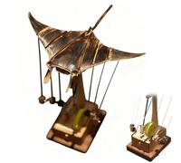 wodjcks Upgraded Version Handmade Wooden Electric Bionic Manta Ray Ornament, Electric Bionic Manta Ray Swimming Posture, Lifelike Mechanical Ocean Decor, for Placing on The Desk, Home or Office