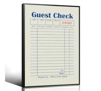 Wodkodnxy Guest Check Canvas Wall Art, Blue Blank Receipt Sheet Poster, Funny Minimal Creatable Check Form Picture for Kitchen, Old-school Diners Cafes Wall Decor 8x12in Unframed