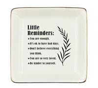 WODMIS 234-Hh-Ssp Little Reminders Inspirational Ceramic Jewelry Tray Dish, Positive Affirmations Plate Ring Trinket Dish,Inspirational Birthday Christmas Graduation Gifts For Women Sister Her Friends