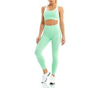 WodoWei Women 2 Piece Workout Outfits Sports Bra Seamless Leggings Yoga Gym Activewear Set - green - Small