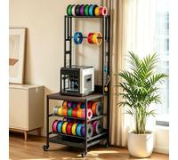 Wodsfeish 3D Printer Stand with Filament Storage, 23.2" x 71.6"Heavy Duty Large 3D Printer Table Cart with 360°Rolling, 3D Printing Desk for Workshop, Studio, and Office, Iron Wood Style, Brown