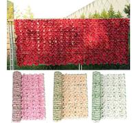 Wodsty 0.5m x 1m Artificial Flower Screen - Leafy | Artificial Flowers for Leaf Protection Fence Panels 0.5 x 1 m UV Resistant Garden Privacy Hedge