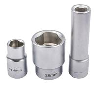 Wodsty 1/2 Inch Drive Triangular Multi-Toothed Socket Wrench Set for Injection Pump and Fuse Board, 3-Piece, 144mm, 26mm