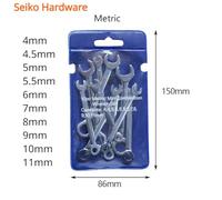 Wodsty 10-Piece for Mini Spanner Wrench Set, British & Metric, Tool Steel, Key for Ring Size for Home, for Auto & for Bike Maintenance