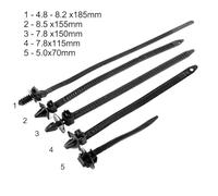 Wodsty 100-Piece Mixed Size Nylon Cable Tie Set for Wire Harness, Car and General Use, 5 Sizes (4.8mm-8.2mm Width), Black