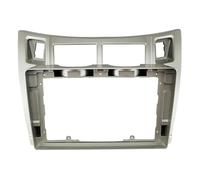 Wodsty 2 Din Head Unit Radio Fascia for Toyota Yaris 2008-2011, ABS Plastic Dash Panel Adapter for Aftermarket Stereo DVD GPS Navigation, Black/Silver