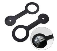 Wodsty 2-Pack Black Silicone RV Shower Door Travel Latch Strap for Camper Trailer and Motorhome