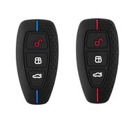 Wodsty 2 Pack Silicone Car Key Cover ford with 3 Buttons for Fiesta for Focus BMax CMax SMax for Mondeo for Kuga Ecosport Fusion Red Blue