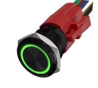 Wodsty 22mm Metal Momentary Push Button Switch with LED Light, IP67 Waterproof, 12V 5A, 1NO1NC Contact for Automotive and Control Panel