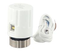 Wodsty 230V Normally Open Electric Heating Actuator for Floor Heating Water Distributor with 110N Thrust 3mm Stroke M30x1.5 Thread IP44 Rated White PC Material for Radiators and Underfloor Systems