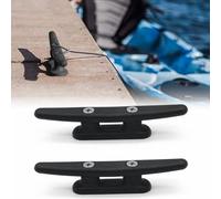 Wodsty 2X 98Mm Black Nylon 2Hole Cleats For Marine Boat Deck Rope Tie Down Dock Securing Kayak and Speedboat Accessories