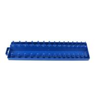 Wodsty 3/8 Inch Drive Metric Socket Storage Organizer Holder Bracket, Blue Plastic Socket Tray Rack for Garage and Workshop