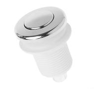 Wodsty 32mm Pneumatic Air Switch Button for Garbage Disposer and Bathtub Spa Waste Control, Push On Off Switch Made of ABS and Stainless Steel, Chrome Plated Black
