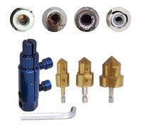 Wodsty 3pcs Hexagonal Shank Drill Bits and Broken Wire Extractor Set for Water Pipe Expansion, 6.35mm Shank, HSS, Sizes #20#25#32