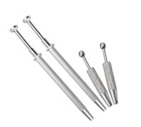 Wodsty 4-Pack 3-Claw and 4-Claw Grabber Tool Set for Gems, Beads, and Small Parts, Anti-Slip Handle, 122mm and 61mm, Silver