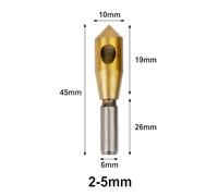 Wodsty 4-Piece High Speed Steel Countersink and Deburring Drill Bit Set, Chamfering Tool for Metal, Wood and Plastic, 2-5/5-10/10-15/15-20mm Size Range