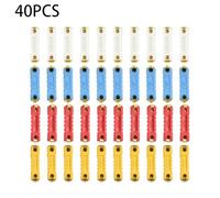 Wodsty 40pcs Automotive Car Fuses Kit, 5A 8A 16A 25A Assorted Fuses, 6mm Diameter, Plastic and Zinc Material, 10pcs Each Current Rating for Vehicle Electrical Systems