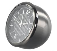Wodsty 4cm Zinc Alloy Analog Car Clock, Luminous Quartz Dashboard Watch with Air Vent Clip and Tape, Black Interior Accessory