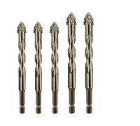 Wodsty 5-Pack 6mm and 8mm Four-Flute Eccentric Drill Bits for Glass, Tile, Brick, and Concrete with 1/4-Inch Shank