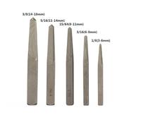 Wodsty 5-Piece Square Screw Extractor Set, Simple Out Straight Fluted Drill Bit Tool for Removing Broken or Seized Screws, 1/8 to 3/8 Inch (3-18mm), Black Oxide Finish