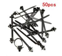 Wodsty 50 Pcs Nylon Cable Tie Fastener Clips for Car Wire Harness Management 80Mm X 5Mm Zip Strap Mounting Fasteners Black Automotive Hose Clamp Fixings