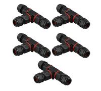 Wodsty 5Pcs Waterproof IP68 T-Shape Cable Connector Junction Box for 3-Pin Wire, 8-12mm Cable Diameter, 05-25mm2 Cross Section, for Outdoor and Indoor Lighting