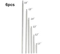 Wodsty 6-Piece Digital Indicator Extension Stem Rod Set with M25 Threads for Dial Indicators, Stainless Steel, 1" to 6" Lengths, Includes Storage Case