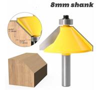 Wodsty 8mm Shank 45 Degree Chamfer Router Bit for Woodworking, Carbide Tipped Bevel Edging Cutter with 2 Flutes for CNC and Handheld Routers