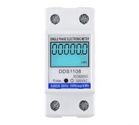 Wodsty AC 220V Single Phase Energy Meter 50A 60A Digital LCD Display Backlight Red LED Pulse Indicator 79x36x66mm(With backlight)
